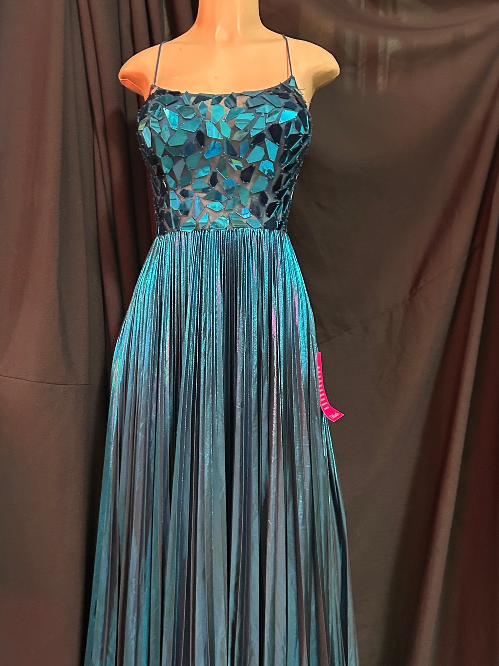 Nwt Coya collection Teal Mosaic Evening Gown